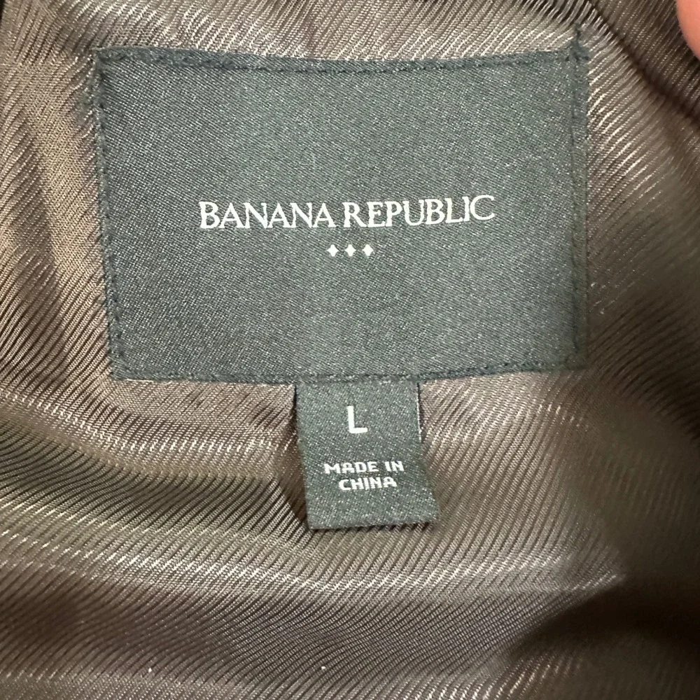 Banana Republic Mens Corduroy Quilted Shirt Jacket Large Brown Puffer Workwear
